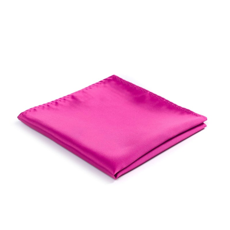 fortunatever Mens Solid Satin Pocket Square(Magenta) - Image 1